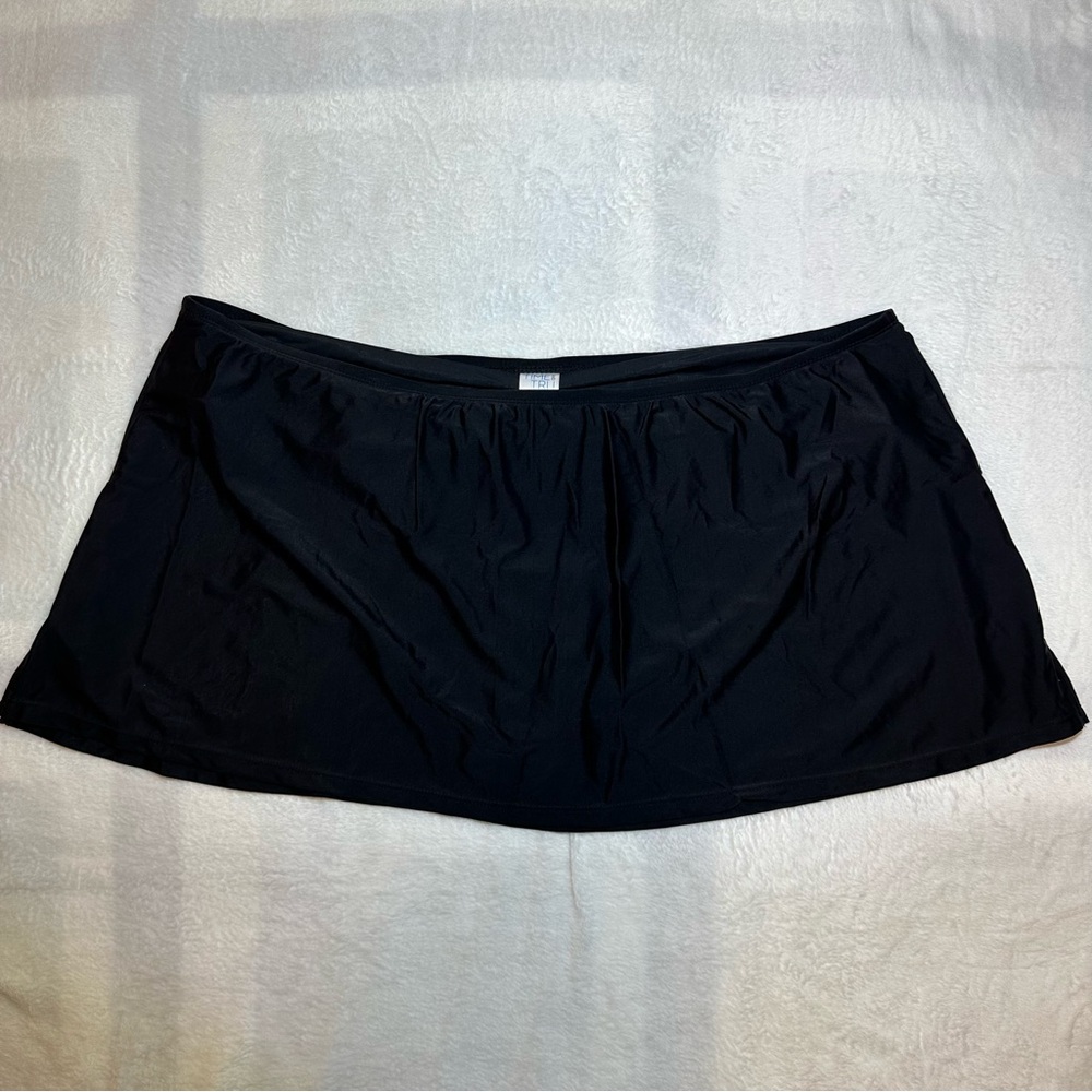 Plus Size Black Swim Skirt with built in bikini bottom, size 2x